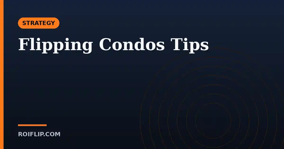 Flipping Condos Tips