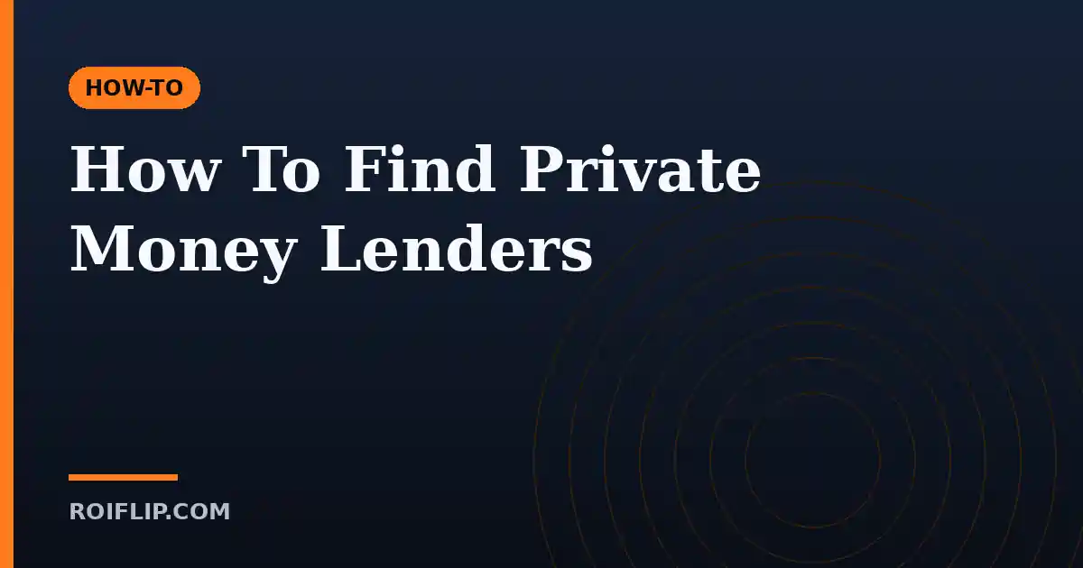 How To Find Private Money Lenders