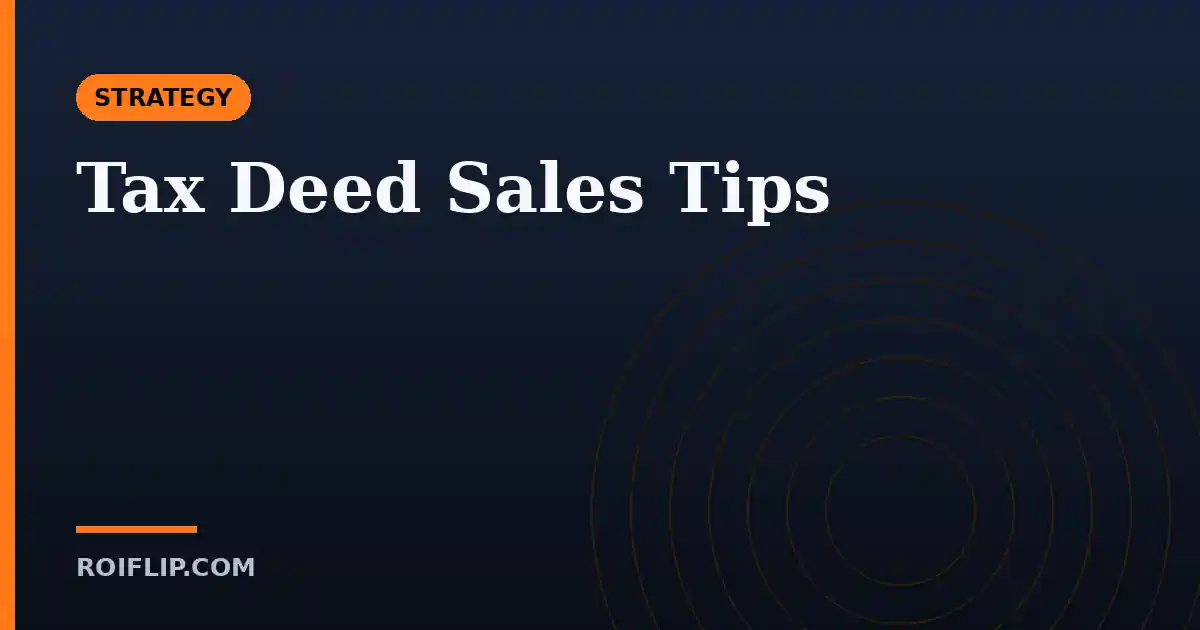 Tax Deed Sales Tips