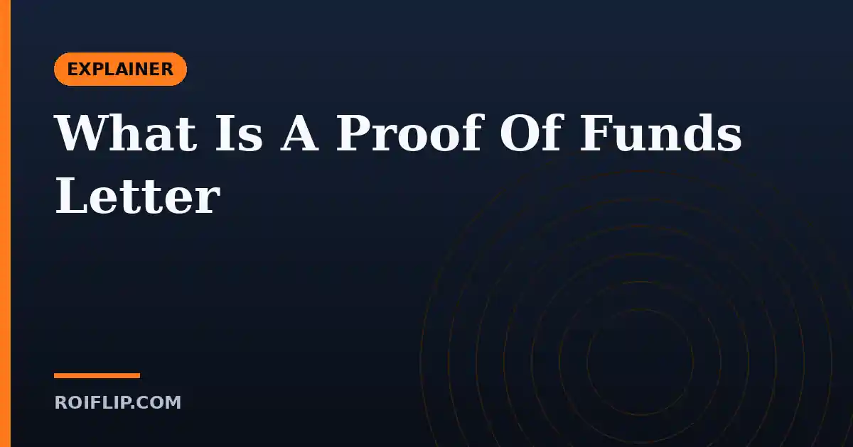 What Is A Proof Of Funds Letter