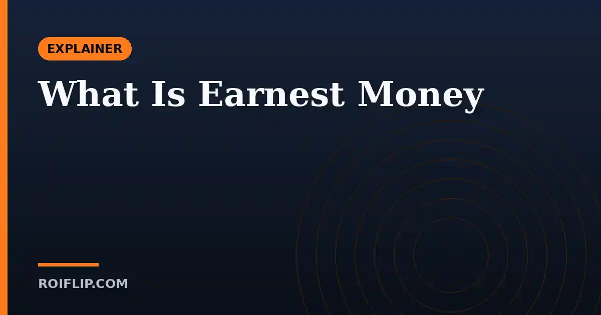 What Is Earnest Money